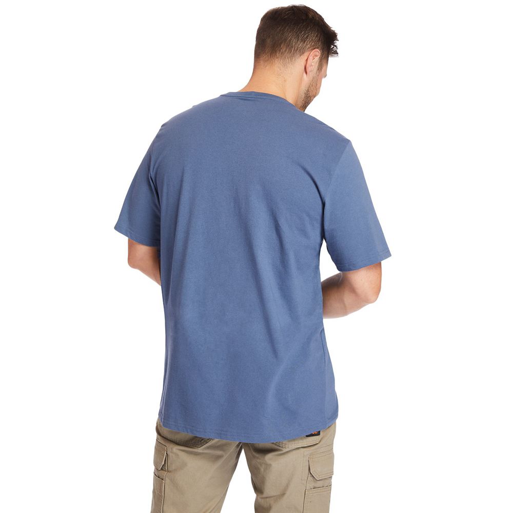 Timberland Μπλουζάκια Ανδρικα Μπλε - Pro® Big & Tall Base Plate Short-Sleeve - Greece 1894526-SB